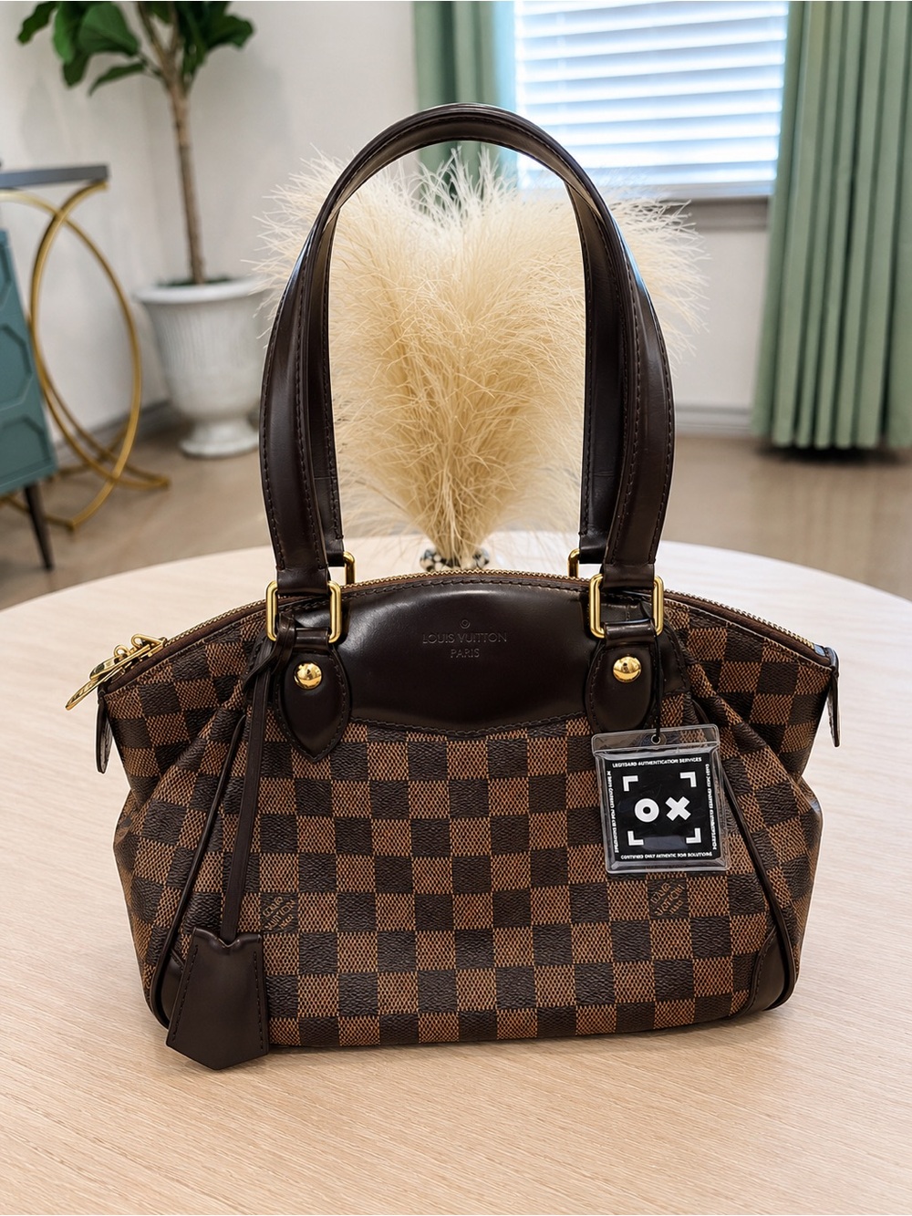 Pre-owned Louis Vuitton Damier Ebene Verona PM